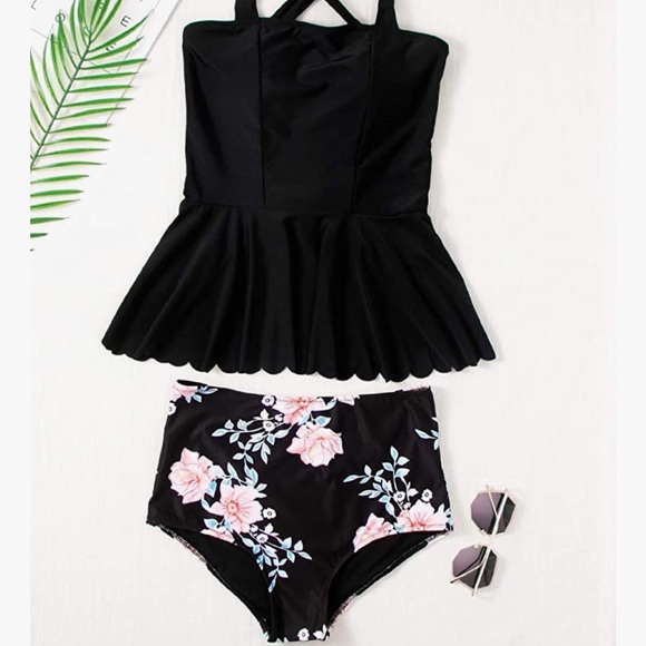 NWOT- Flare Top, Flower Tankini Size L - Picture 4 of 9